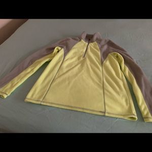 Like green and grey sweater.